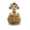 Golden Sindoor Box - Brass Kumkum Dibbi with Glossy Finish for Traditional Use