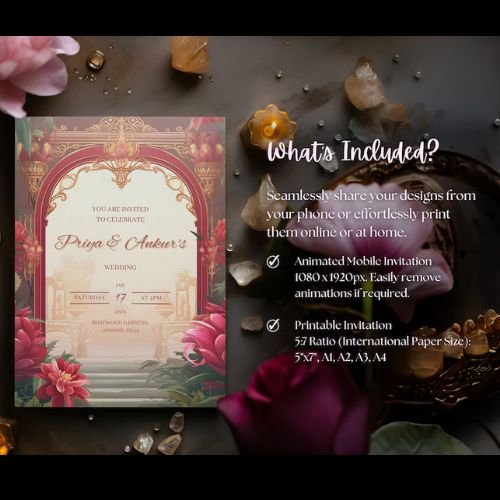 3 Indian Wedding Invitation Animated Digital & Printable For All Religions